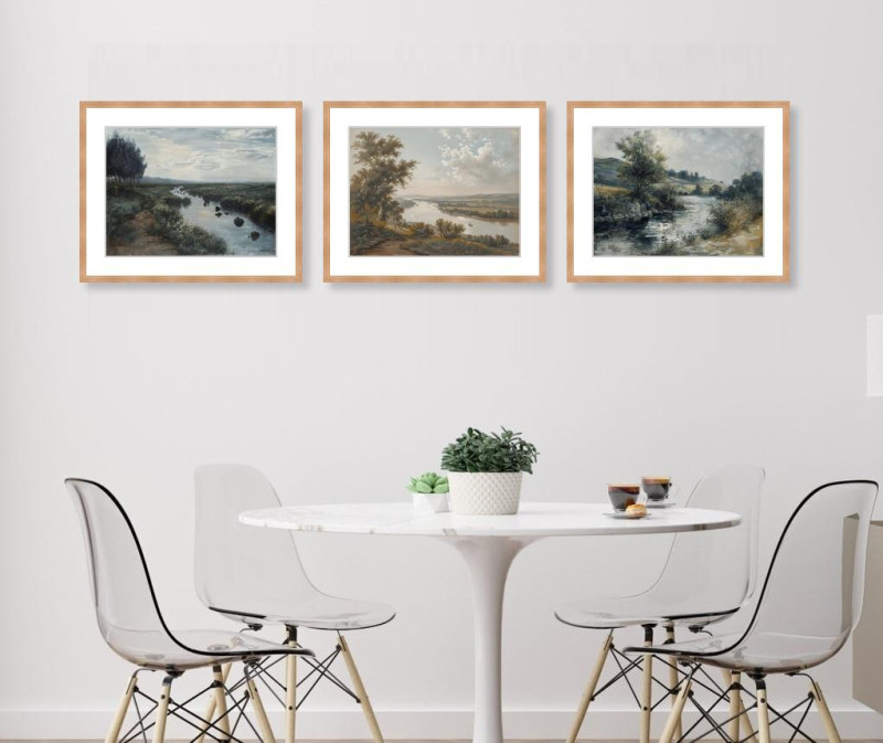 Quiet Riverbank - Set of three
