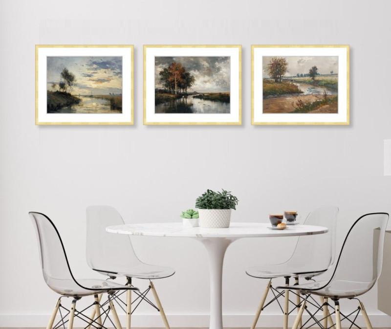 Morning by the Stream - Set of three