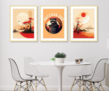 Raccoon DAD- Father's Day Gift, Abstract Boho Style