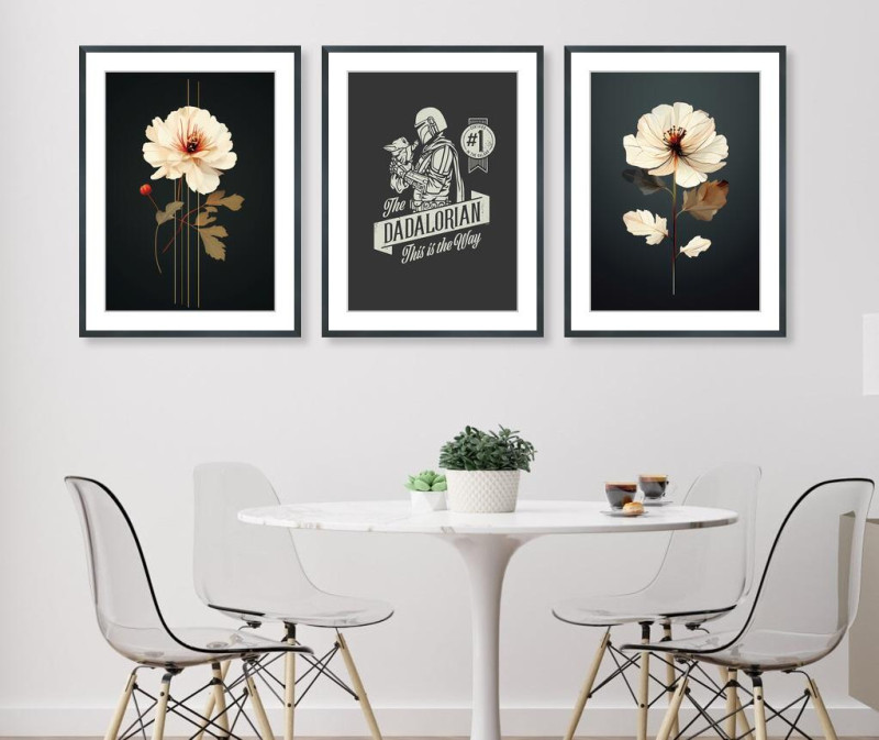 White Flowers, Father's Gift  - Set of three