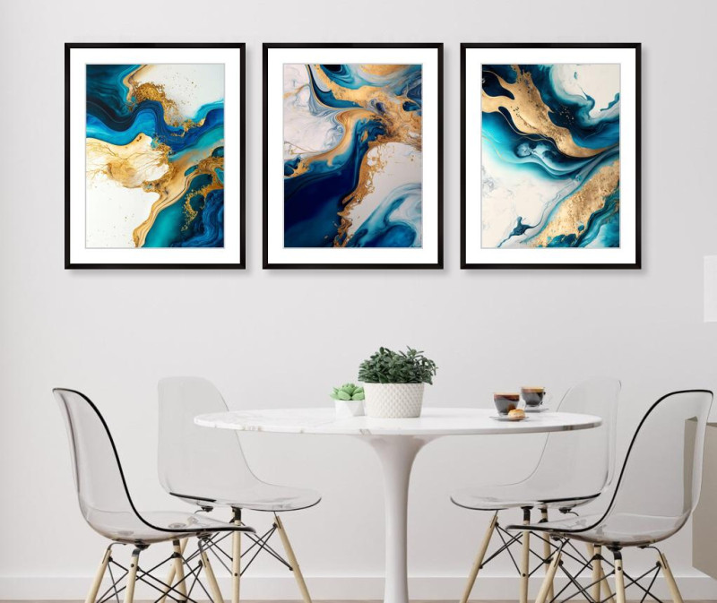 Abstract Ocean Pattern - Set of three